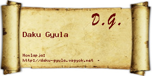 Daku Gyula névjegykártya